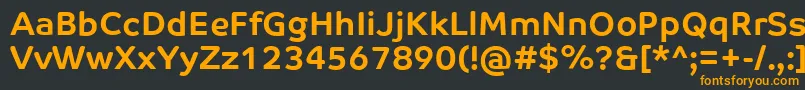 フォントCoTextCorpBold – 黒い背景にオレンジの文字