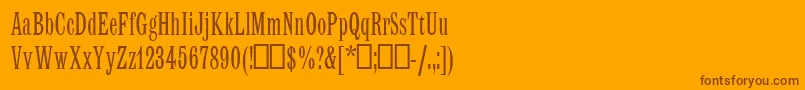 LatinMtCondensed Font – Brown Fonts on Orange Background