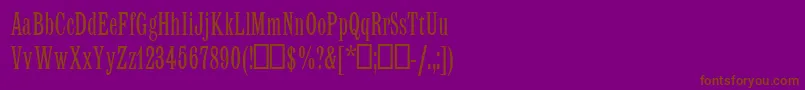 Fonte LatinMtCondensed – fontes marrons em um fundo roxo