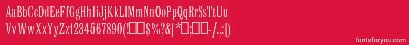 フォントLatinMtCondensed – 赤い背景にピンクのフォント