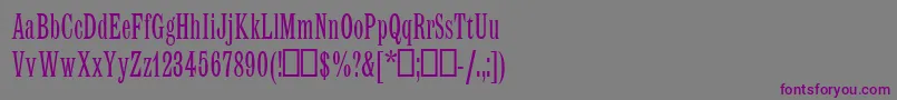 フォントLatinMtCondensed – 紫色のフォント、灰色の背景
