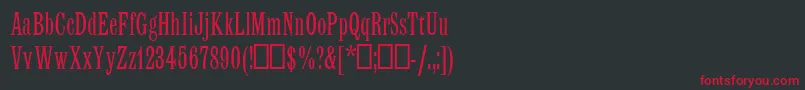 LatinMtCondensed Font – Red Fonts on Black Background