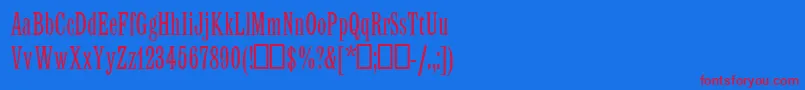 LatinMtCondensed-Schriftart – Rote Schriften auf blauem Hintergrund