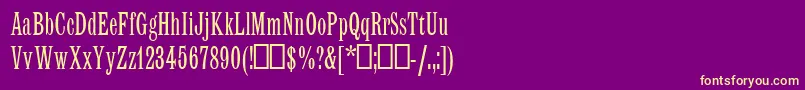 LatinMtCondensed-fontti – keltaiset fontit violetilla taustalla