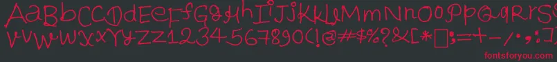 フォントParesh – 黒い背景に赤い文字