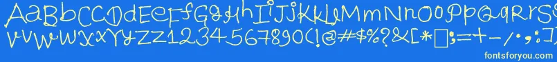 フォントParesh – 黄色の文字、青い背景