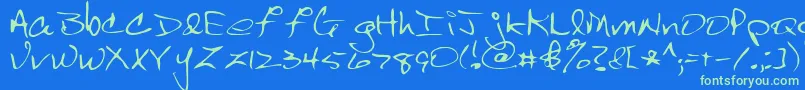 Шрифт Scrawl – зелёные шрифты на синем фоне