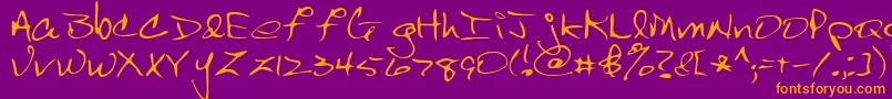 Scrawl Font – Orange Fonts on Purple Background