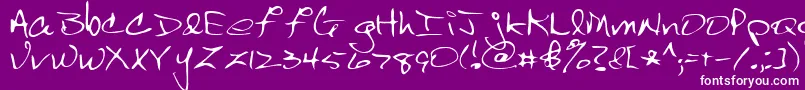 Scrawl Font – White Fonts on Purple Background