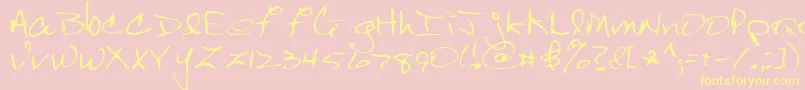 Scrawl-fontti – keltaiset fontit vaaleanpunaisella taustalla