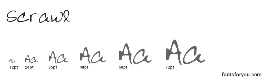 Scrawl Font Sizes