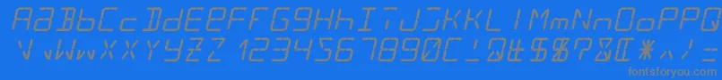 Lcd14italic Font – Gray Fonts on Blue Background