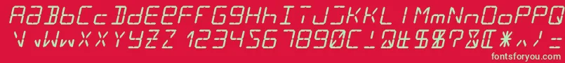 Fonte Lcd14italic – fontes verdes em um fundo vermelho