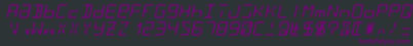 Lcd14italic Font – Purple Fonts on Black Background