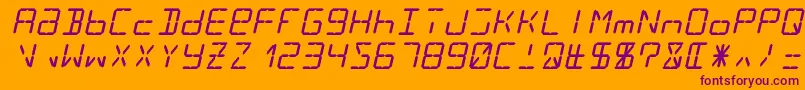 フォントLcd14italic – オレンジの背景に紫のフォント