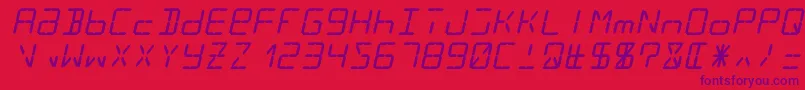 Lcd14italic Font – Purple Fonts on Red Background