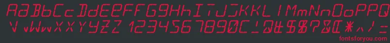 Lcd14italic Font – Red Fonts on Black Background