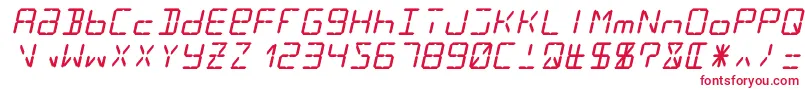 フォントLcd14italic – 白い背景に赤い文字