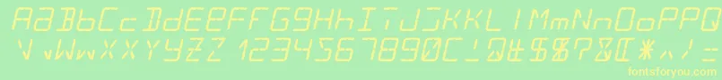 Lcd14italic Font – Yellow Fonts on Green Background