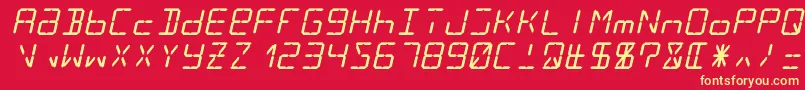 Lcd14italic Font – Yellow Fonts on Red Background