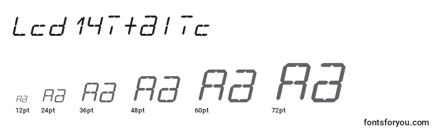 Размеры шрифта Lcd14italic