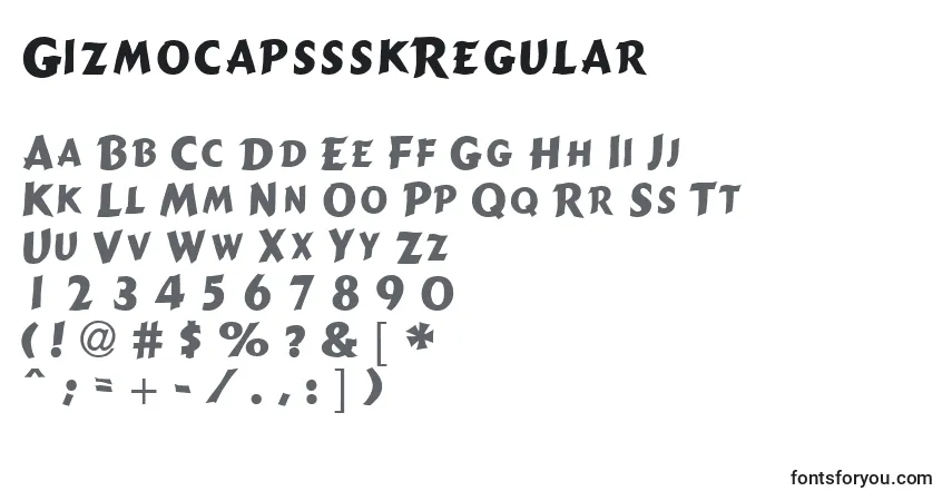 Schriftart GizmocapssskRegular – Alphabet, Zahlen, spezielle Symbole