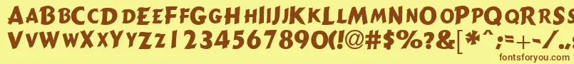 GizmocapssskRegular Font – Brown Fonts on Yellow Background