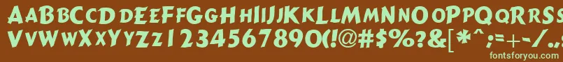 GizmocapssskRegular Font – Green Fonts on Brown Background