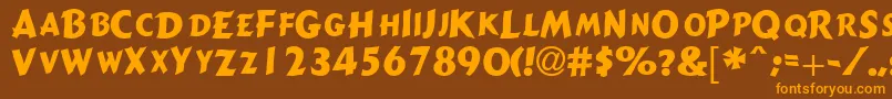 GizmocapssskRegular Font – Orange Fonts on Brown Background