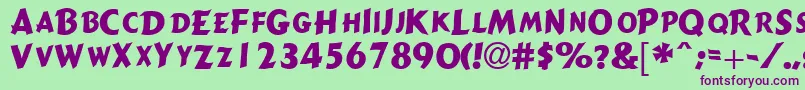 GizmocapssskRegular Font – Purple Fonts on Green Background