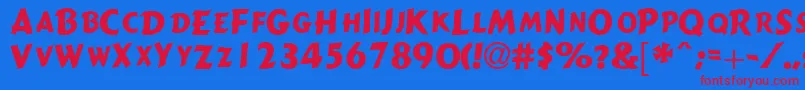 GizmocapssskRegular Font – Red Fonts on Blue Background