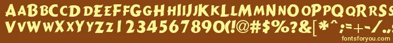 GizmocapssskRegular Font – Yellow Fonts on Brown Background