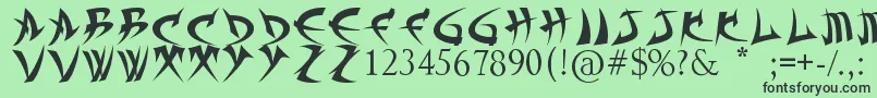 Fonte TrollKabbВ¦Font – fontes pretas em um fundo verde