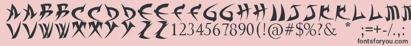 フォントTrollKabbВ¦Font – ピンクの背景に黒い文字