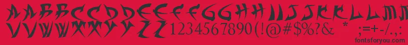 Fonte TrollKabbВ¦Font – fontes pretas em um fundo vermelho