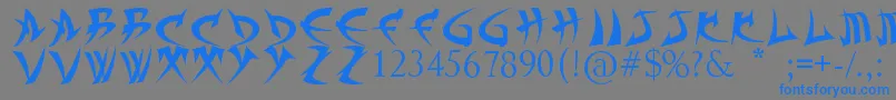 TrollKabbВ¦Font Font – Blue Fonts on Gray Background