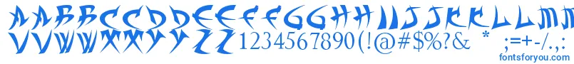 TrollKabbВ¦Font Font – Blue Fonts on White Background