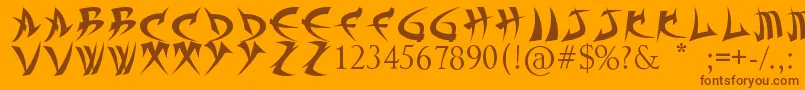 TrollKabbВ¦Font Font – Brown Fonts on Orange Background