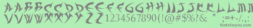 TrollKabbВ¦Font Font – Gray Fonts on Green Background