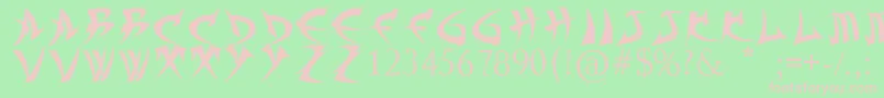 Fonte TrollKabbВ¦Font – fontes rosa em um fundo verde