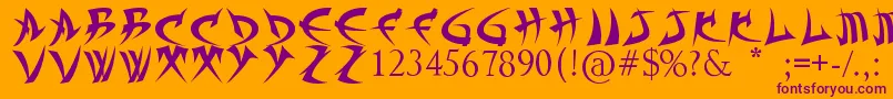 TrollKabbВ¦Font Font – Purple Fonts on Orange Background