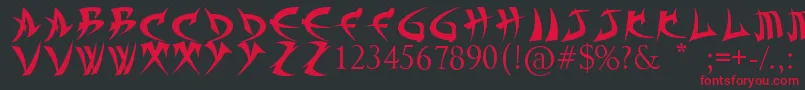 TrollKabbВ¦Font Font – Red Fonts on Black Background