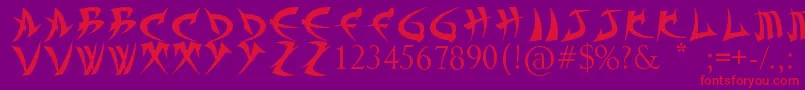 TrollKabbВ¦Font Font – Red Fonts on Purple Background