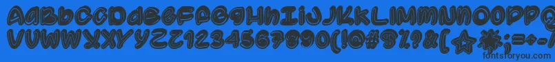 SupermassiveBlackHoleTtf-Schriftart – Schwarze Schriften auf blauem Hintergrund