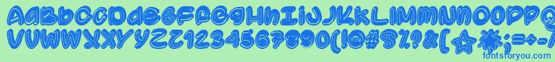 SupermassiveBlackHoleTtf-fontti – siniset fontit vihreällä taustalla