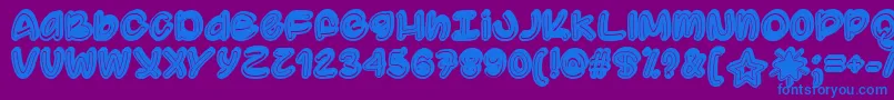 SupermassiveBlackHoleTtf-Schriftart – Blaue Schriften auf violettem Hintergrund