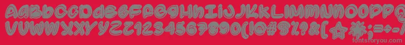 SupermassiveBlackHoleTtf-Schriftart – Graue Schriften auf rotem Hintergrund