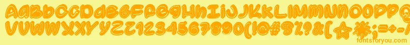 SupermassiveBlackHoleTtf Font – Orange Fonts on Yellow Background