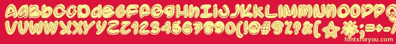 SupermassiveBlackHoleTtf Font – Yellow Fonts on Red Background