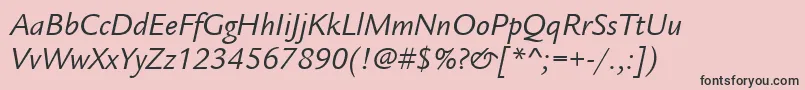 ItcLegacySansLtBookItalic Font – Black Fonts on Pink Background